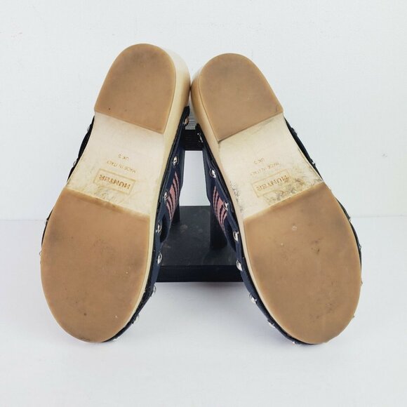 Hunter Women's Webbing Crisscross Blue Studded Clog Sz 7 SUPER CUTE! - Picture 8 of 9